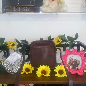 COACH Legacy North South Compartment Bag 9168 brown w/ Silver hardware